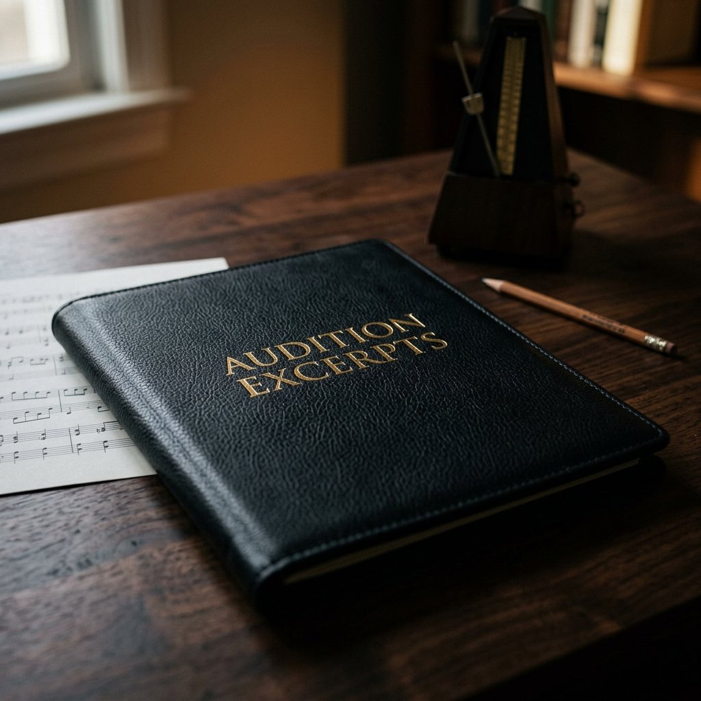 Audition Excerpts Folder on Desk